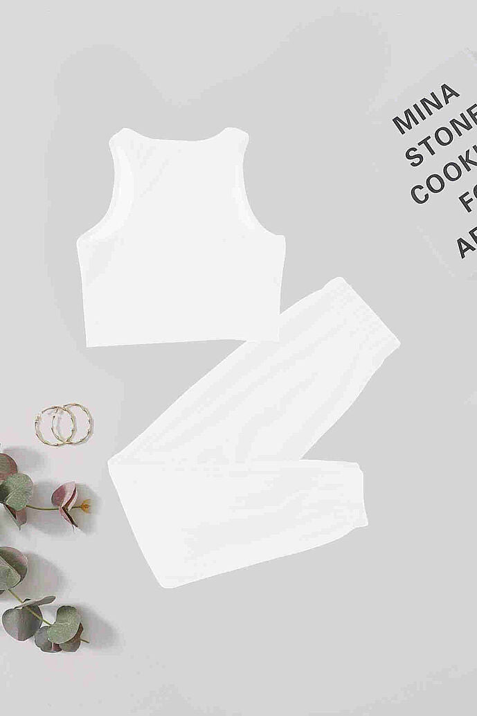 Merry See Tek Renk 1 Takım Kolsuz Cepsiz Polarlı Alt Üst Pijama Takımı Beyaz - görsel 4