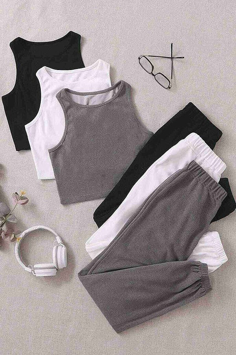 Merry See Tek Renk 1 Takım Kolsuz Cepsiz Polarlı Alt Üst Pijama Takımı Siyah - görsel 6