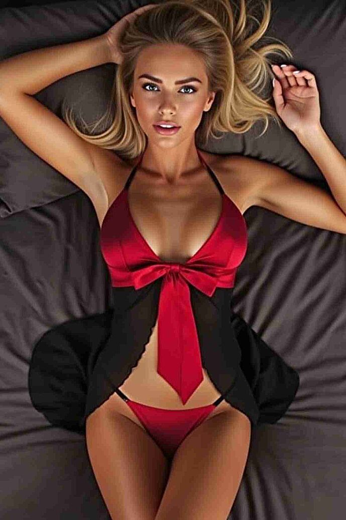 Merry See Gögüs Bölgesi Saten Gecelik - görsel 2